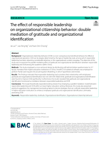 Responsible Leadership & OCB: Gratitude & Identification