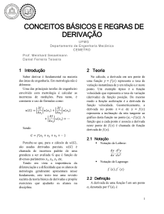 Cálculo: Conceitos Básicos e Regras de Derivação