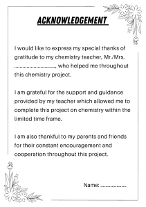 Chemistry Project Acknowledgement - Express Gratitude