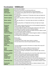 Atmosphere Terminology & Earth's Energy Balance Notes