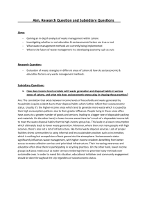 Waste Management in Lahore: Socioeconomic & Education Factors