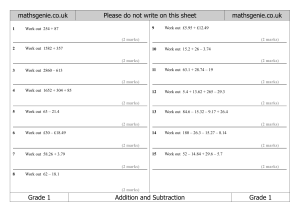 Grade 1 Addition and Subtraction Worksheet