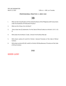 Architecture Exam: Professional Practice & Ethics