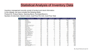 Inventory Data Analysis Report