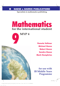 Mathematics for International Student 9 MYP 4 Textbook