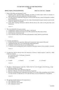 CPA Review: Deductions & Exemptions in Philippine Taxation