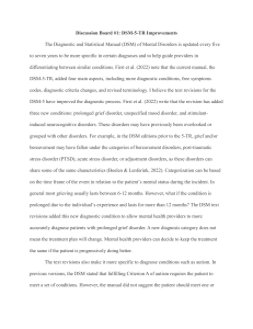 DSM-5-TR Improvements: A Discussion Board Analysis
