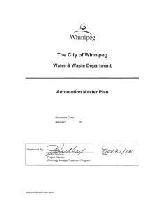 Wastewater Treatment Automation Master Plan