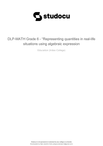 Grade 6 Math: Algebraic Expressions Lesson Plan