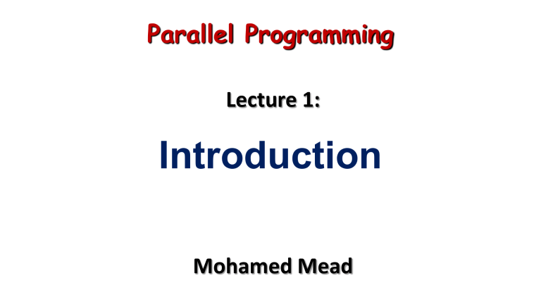 Parallel Programming Introduction