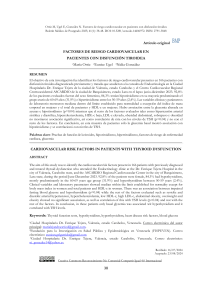 Factores de Riesgo Cardiovascular en Disfunción Tiroidea
