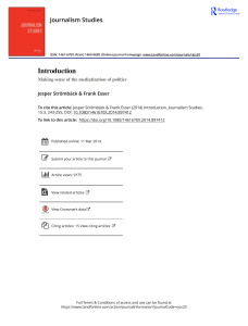 Mediatization of Politics: Journalism Studies Article