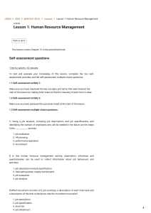 Human Resource Management Lesson: Job Analysis & Motivation