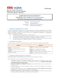 Plan de cours Comptabilité de management I - UQAM