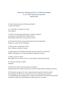 X-ray Film Homework: Imaging & Physics Questions