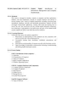 Information Management & Computer Fundamentals Course Outline