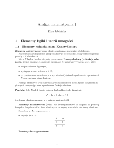 Analiza Matematyczna 1: Logika i Teoria Mnogości - Notatki
