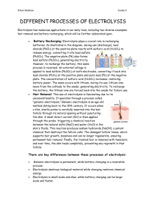 Electrolysis Processes: Battery Recharging & Hair Removal