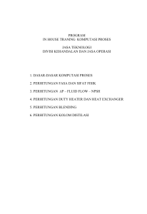 Program Pelatihan Komputasi Proses dengan HYSYS