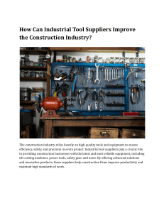 Industrial Tool Suppliers & Construction Industry Improvement