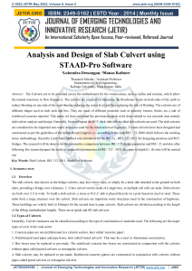 Slab Culvert Analysis & Design using STAAD-Pro Software | IRC 112-2011