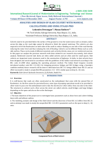 Slab Culvert Analysis & Design: Manual Calculations & STAAD-Pro