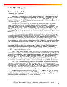 Family Planning in Thailand: A Case Study