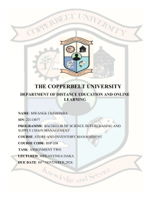 Maize Storage SHE Management: Assignment