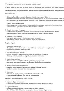 Smartphones & Jordanian Security: Impact Analysis