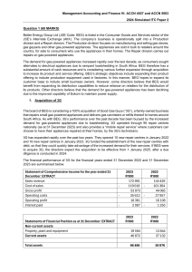 Management Accounting & Finance ITC Simulated Paper