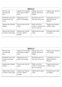 Cart&oacute;n de Bingo para Estudiantes: Actividad Rompehielos