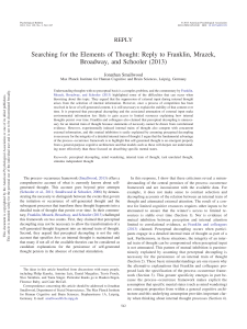 Perceptual Decoupling: Reply to Franklin et al. (2013)