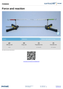 Force and Reaction Physics Experiment Guide