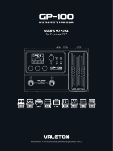 Valeton GP-100 User Manual | Firmware V1.7