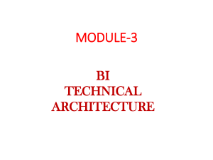 BI Technical Architecture Overview: Data, Analytics, Technology