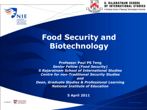 Food Security & Biotechnology: Presentation by Paul PS Teng