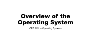 Operating System Overview: CPE 312L Presentation