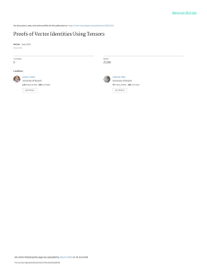 Vector Identities Proofs Using Tensors