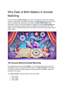 Kundali Matching: Why Date of Birth Matters