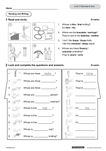 Unit 3 Standard Test - All About Us 4