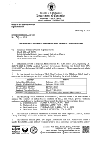 Learner Government Elections 2025-2026, Cebu Province
