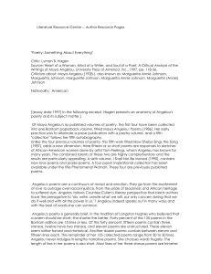 Maya Angelou's Poetry: Analysis & Criticism by Lyman B. Hagen
