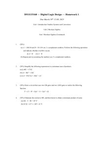 Digital Logic Design Homework: Number Systems & Boolean Algebra