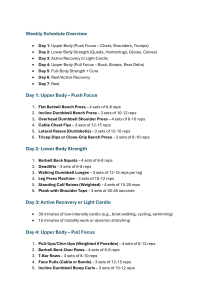 Weekly Workout Schedule: Strength Training Program