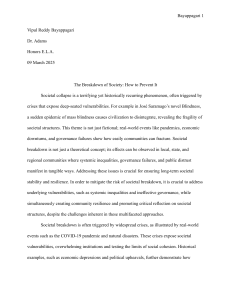 Societal Breakdown: Prevention Strategies Essay
