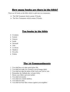 Bible Overview: Books, Commandments, and Jesus' Death