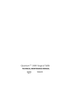 Quantum 3080 Surgical Table Maintenance Manual