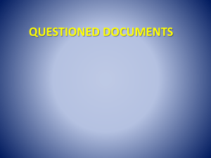 Questioned Document Analysis: Forensic Science Presentation