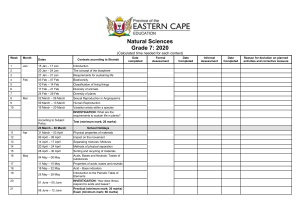 Natural Sciences Curriculum Grade 7-9