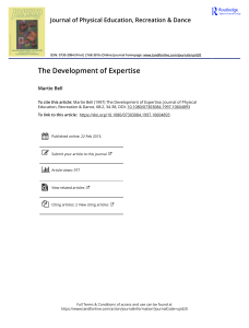 Expertise Development in Physical Education & Coaching